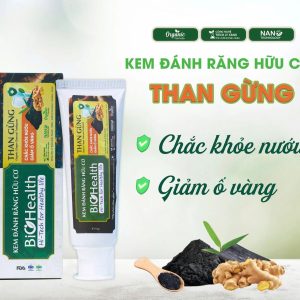 Kem Đánh Răng Hữu Cơ Than Gừng BioHealth, Chắc Khỏe Nướu Giảm Ố Vàng 70g